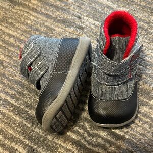 NWOT Stylish Kids Boots with Red and Black Accents